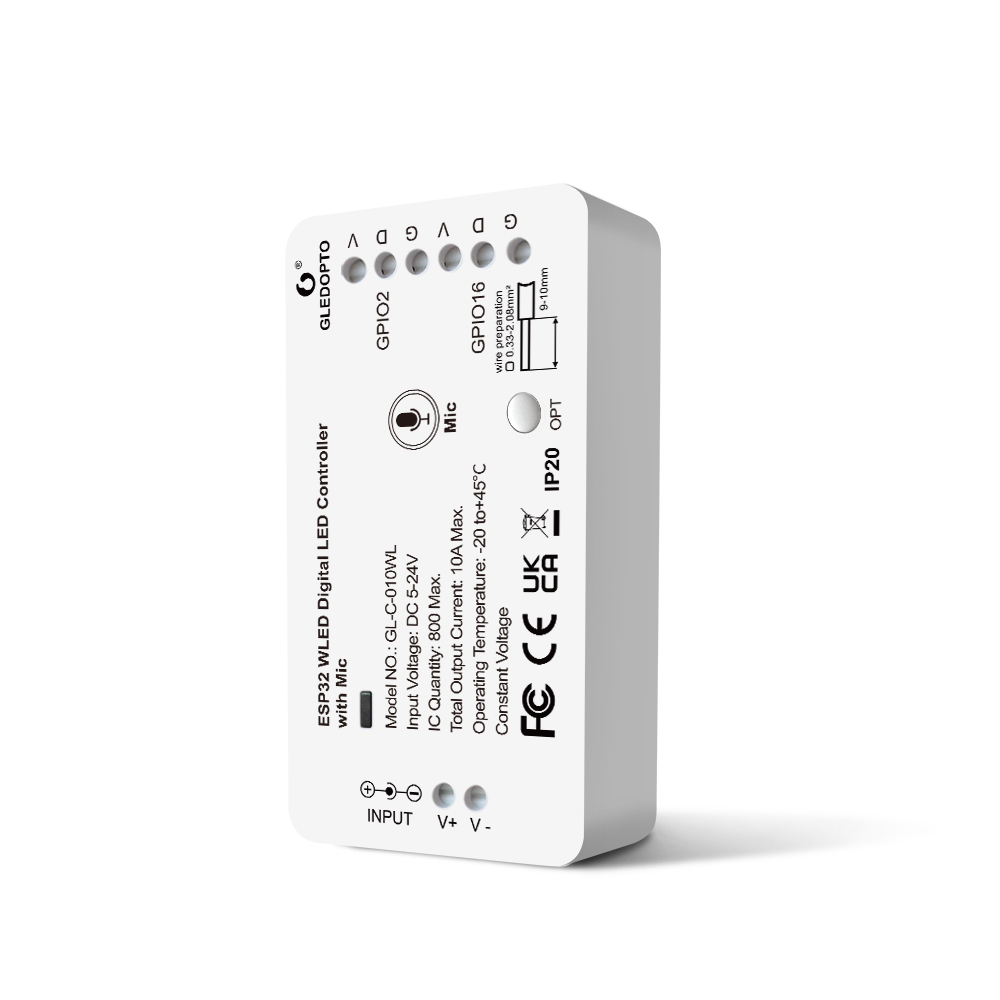 Gledopto ESP32 WLED Controller 10A with Mic