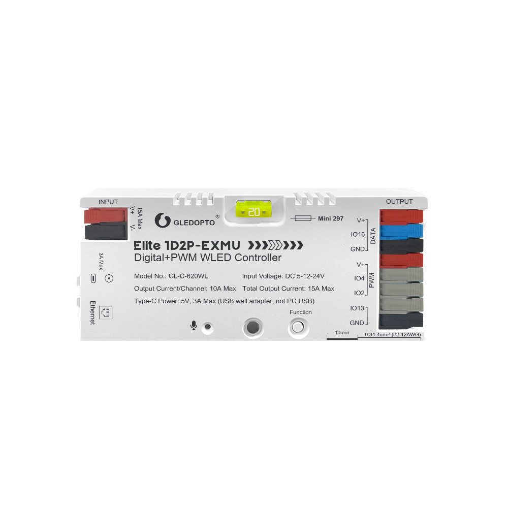 Gledopto GL-C-620WL ESP32 WLED Ethernet Controller Digital+PWM